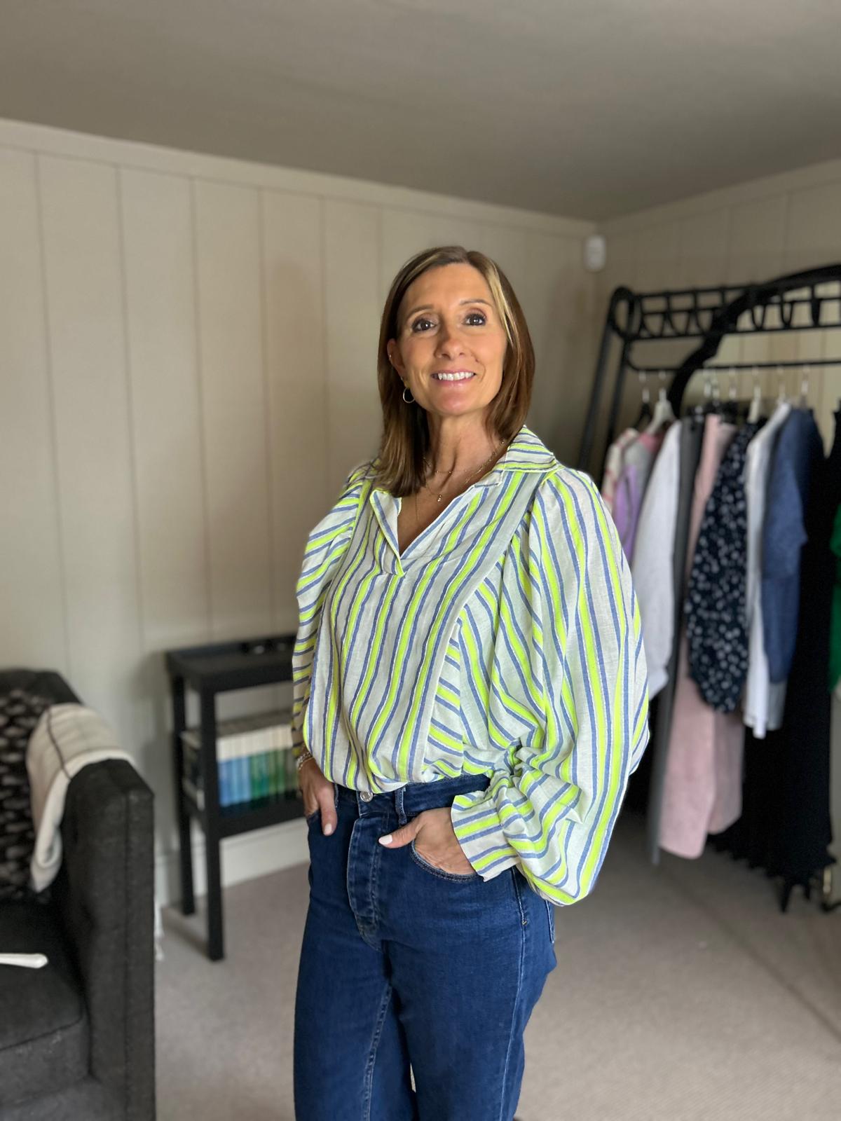Alice Neon Stripe Blouse