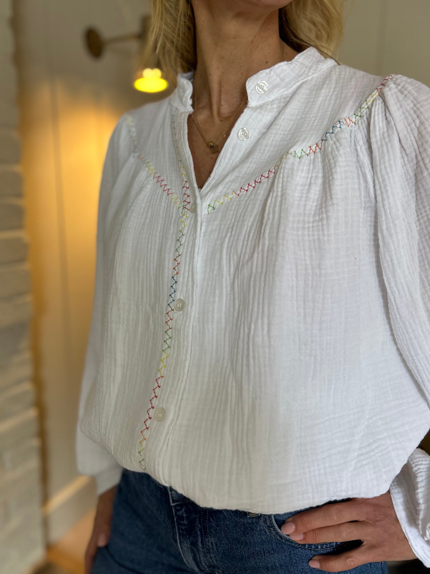 Chloe Neon Stitch Blouse