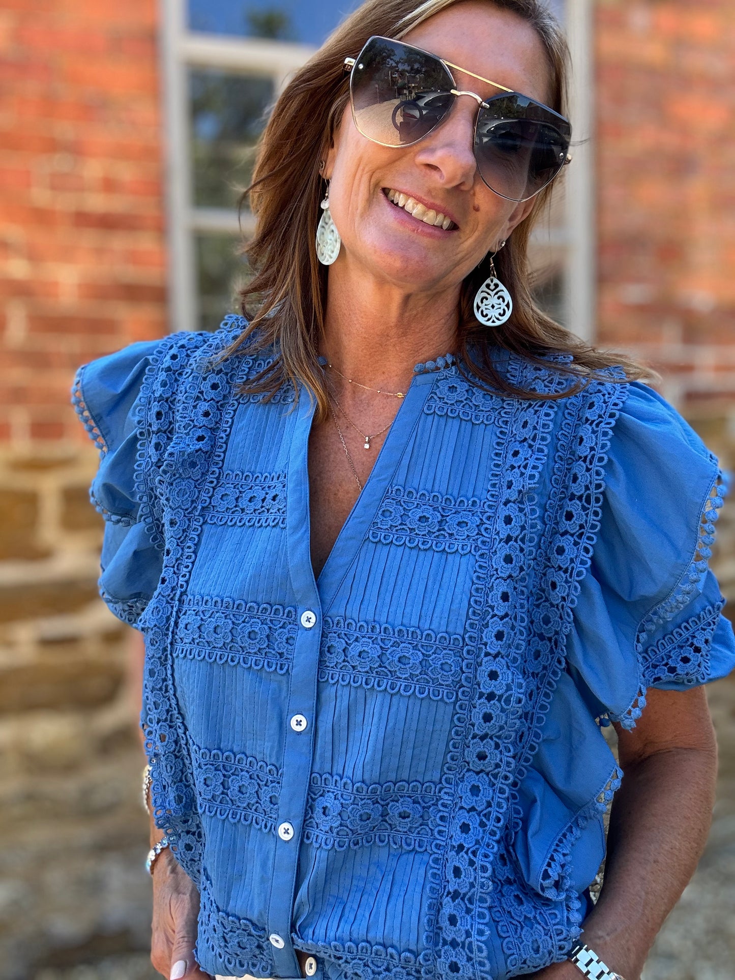 Daisy Lace Trim Blouse