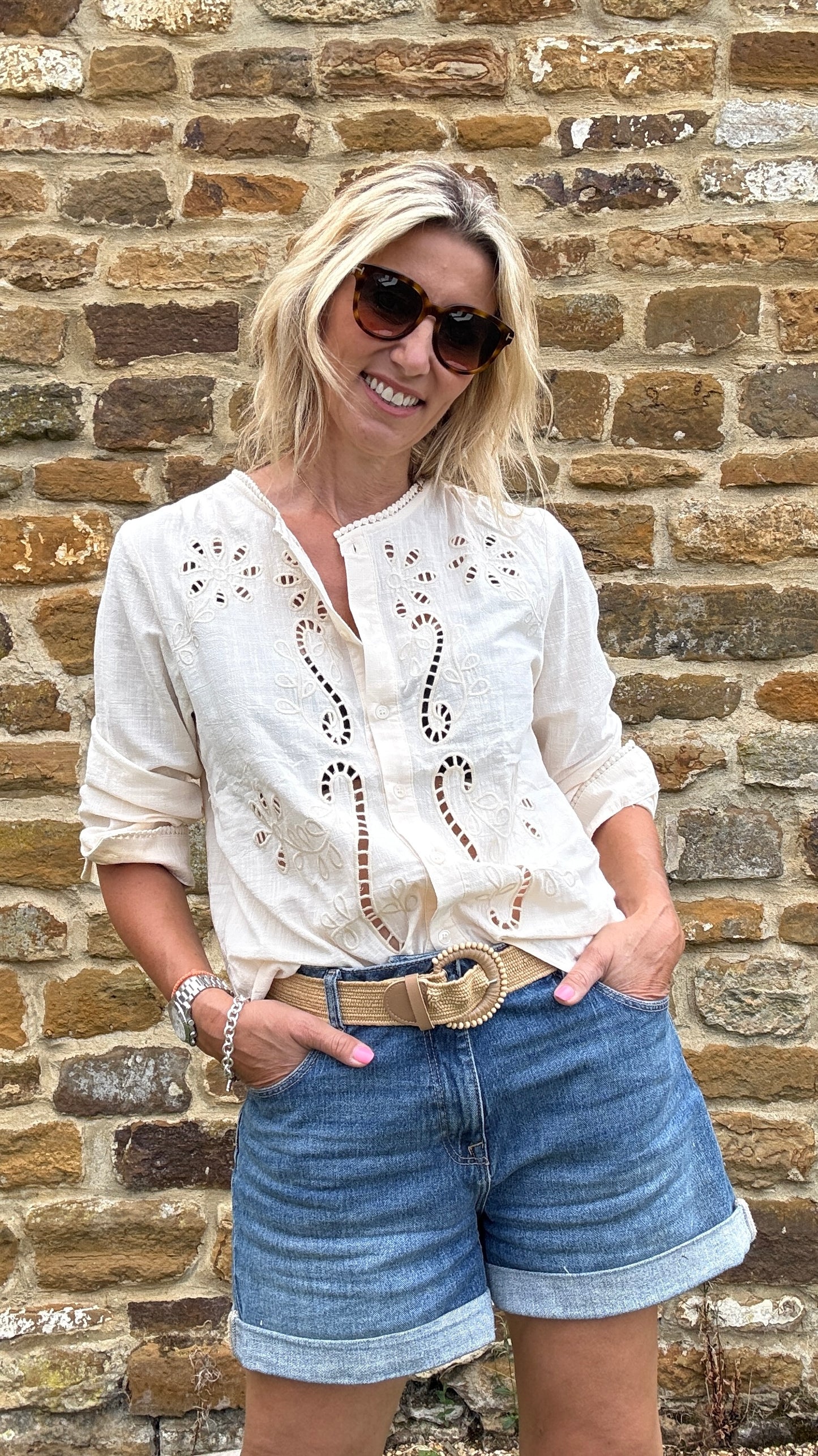 Clemmie Broderie Cotton Blouse