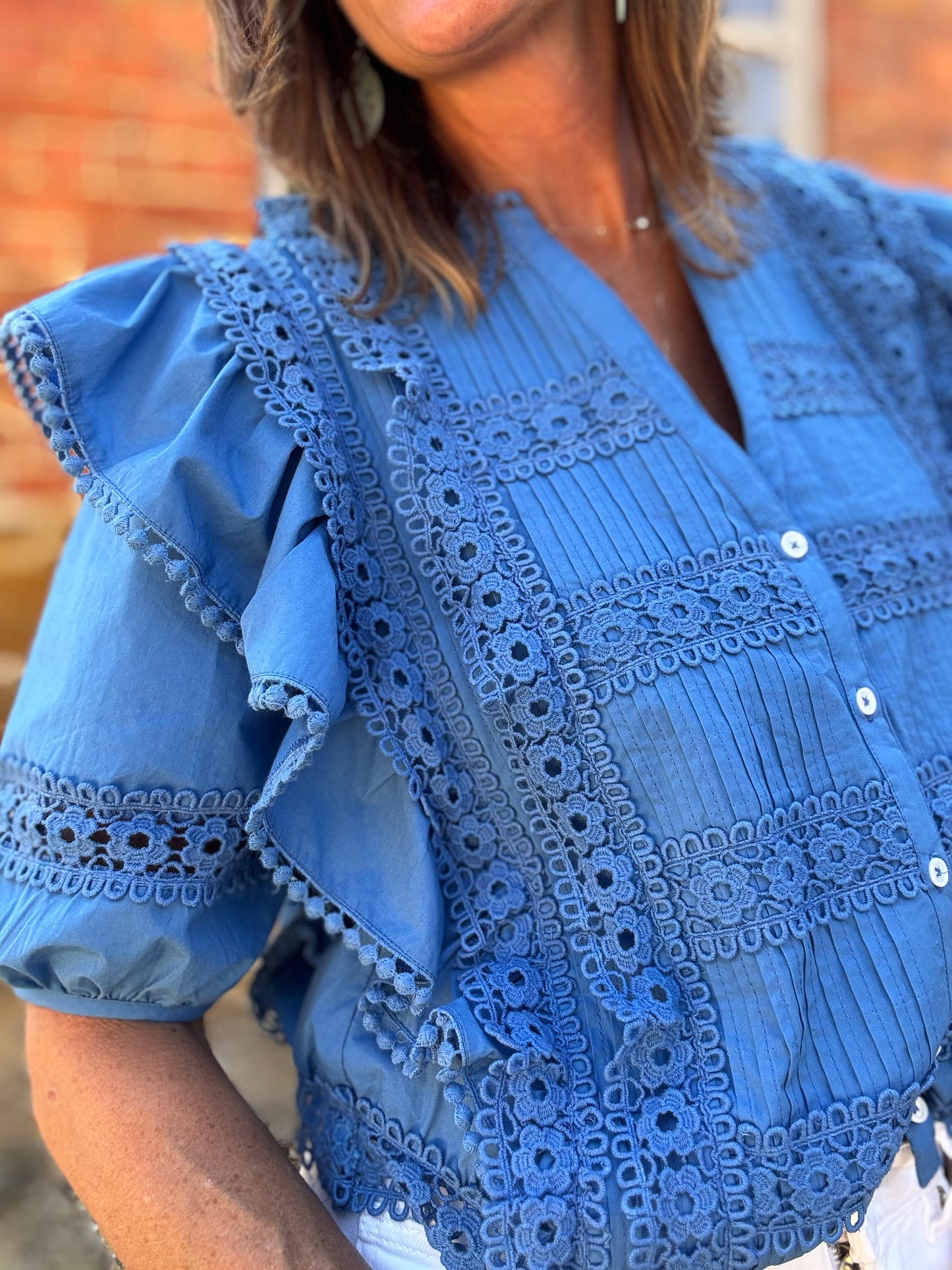 Daisy Lace Trim Blouse
