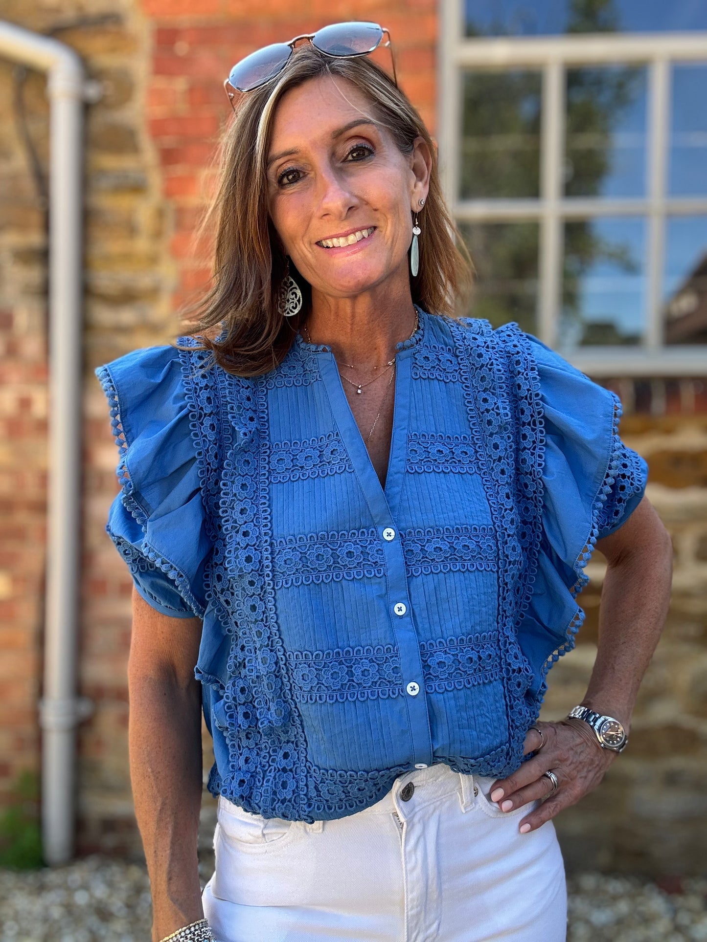 Daisy Lace Trim Blouse