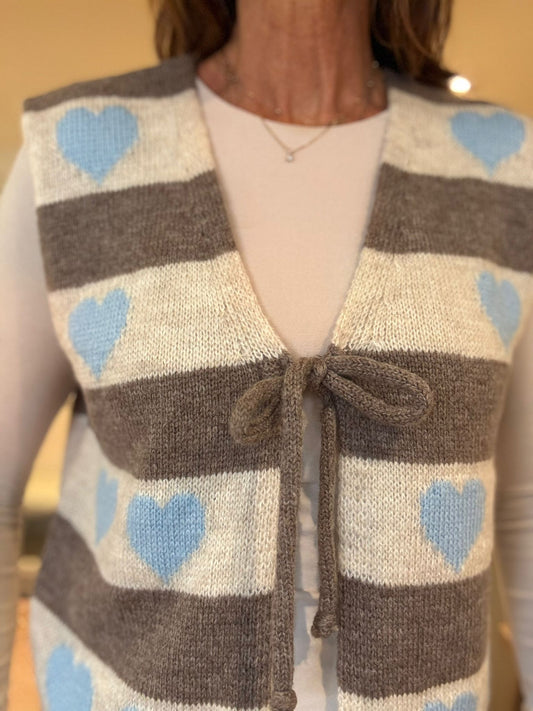 Sukie Striped Knitted Waistcoat