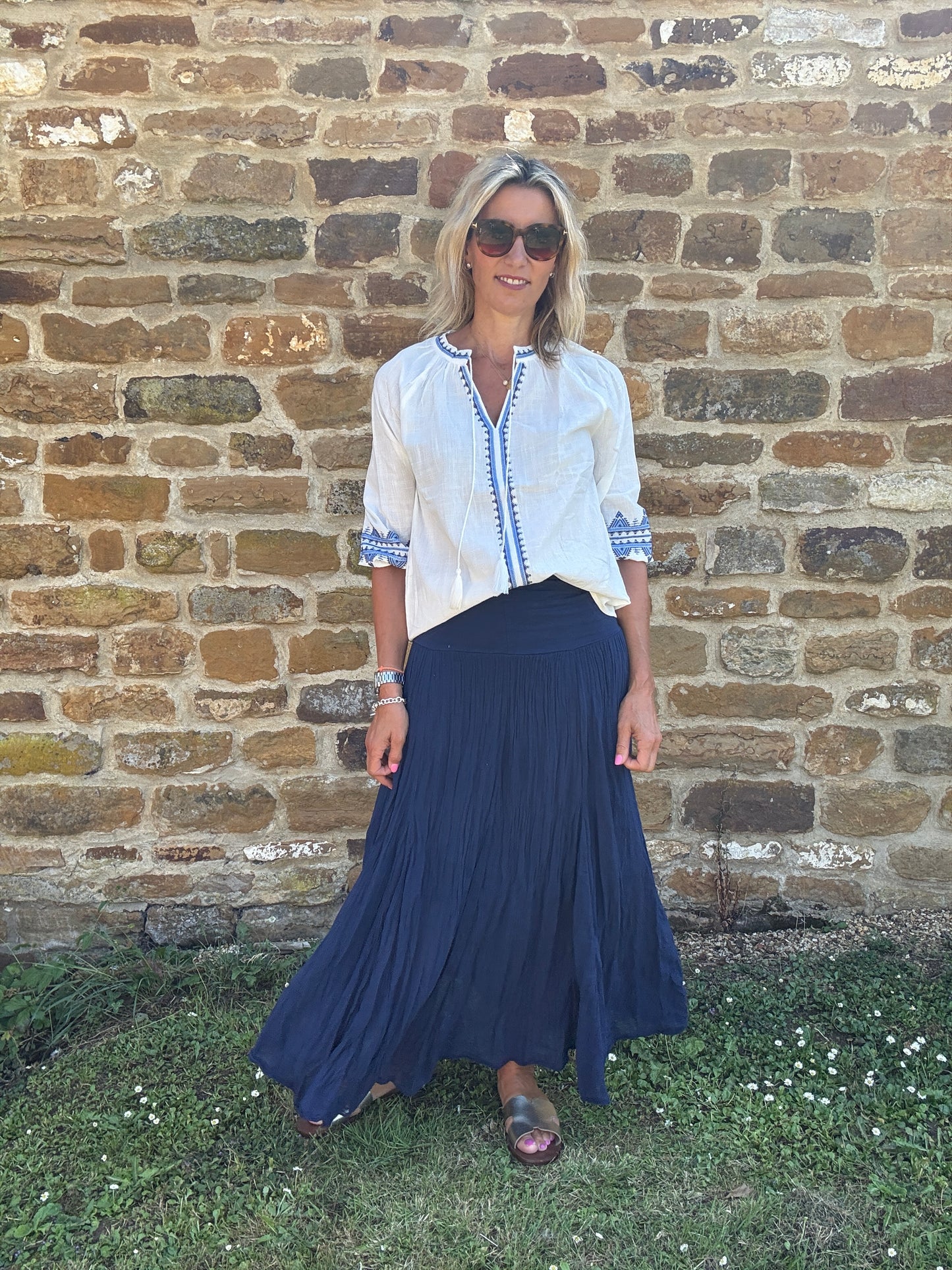 Chrissie Boho Cotton Maxi Skirt