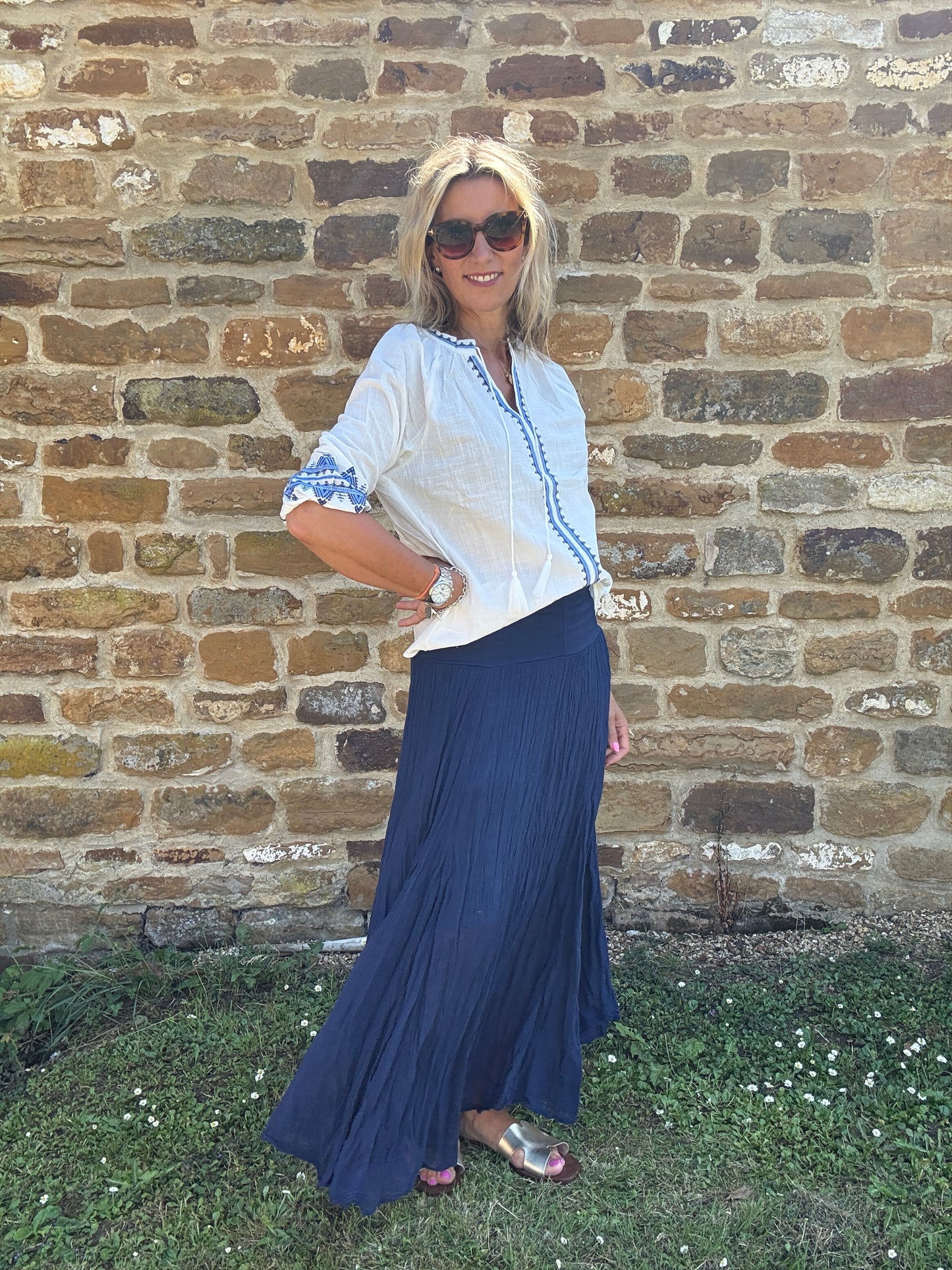 Chrissie Boho Cotton Maxi Skirt