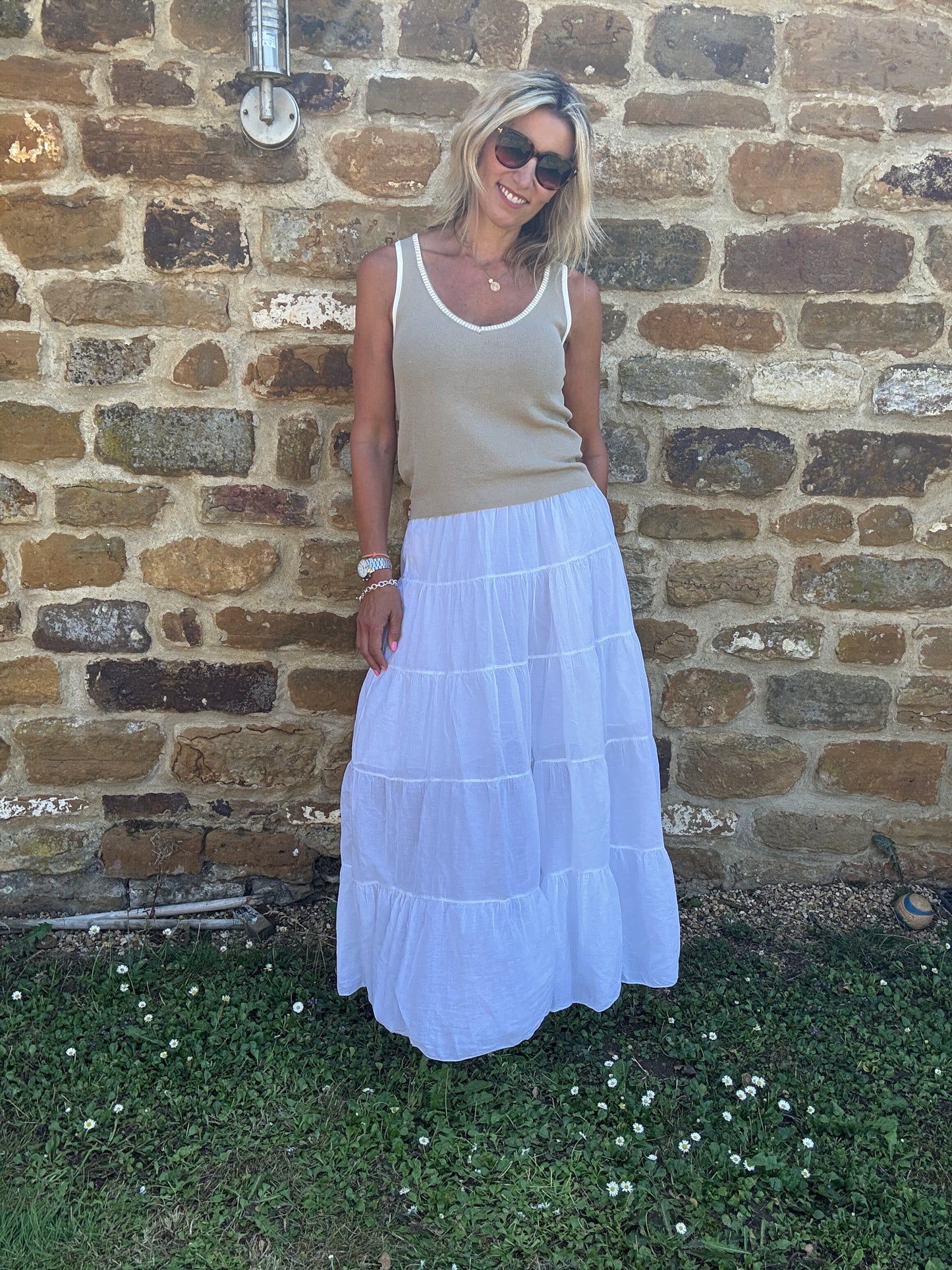 Mollie Cotton Tiered Maxi Skirt