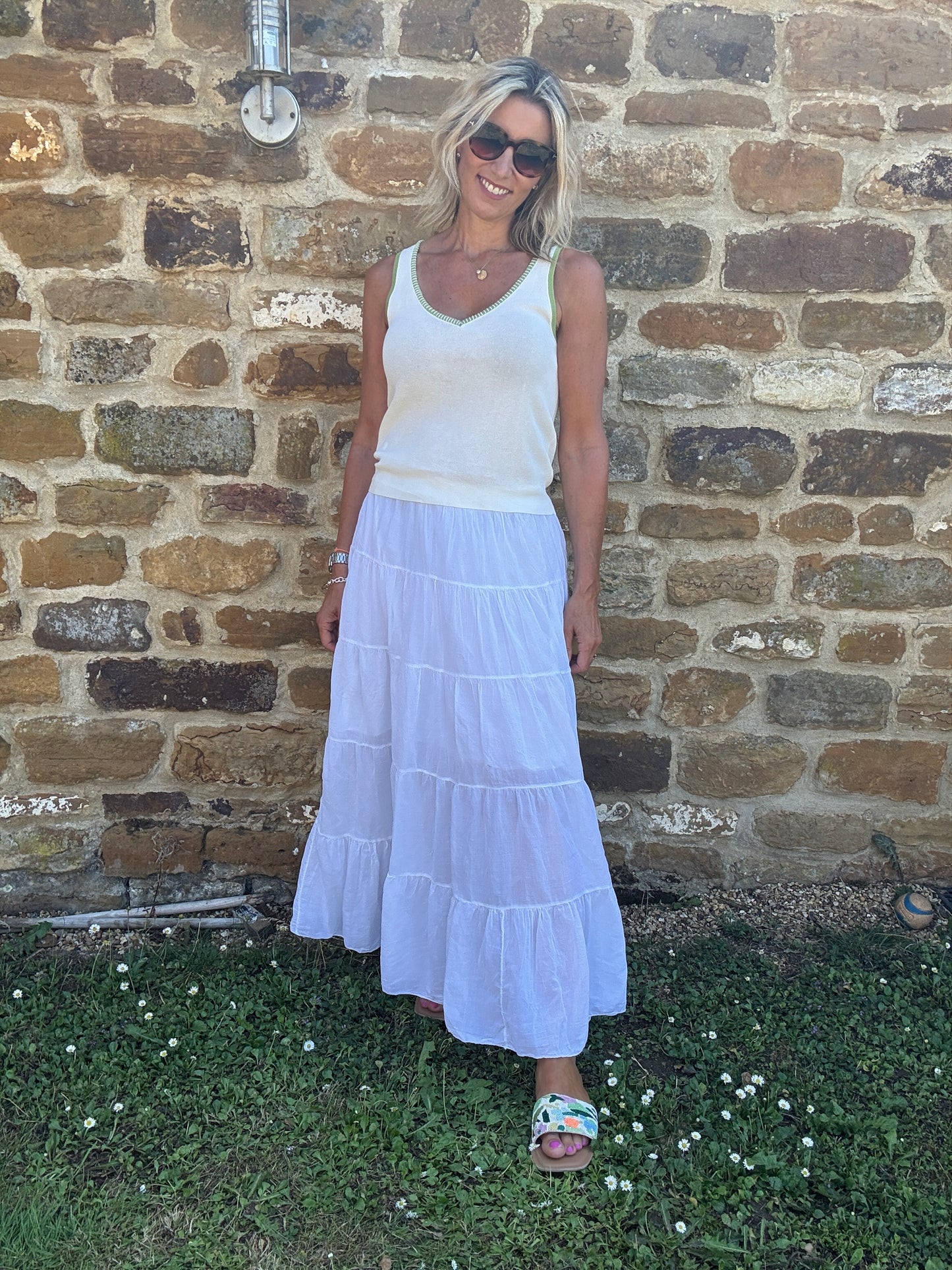 Mollie Cotton Tiered Maxi Skirt
