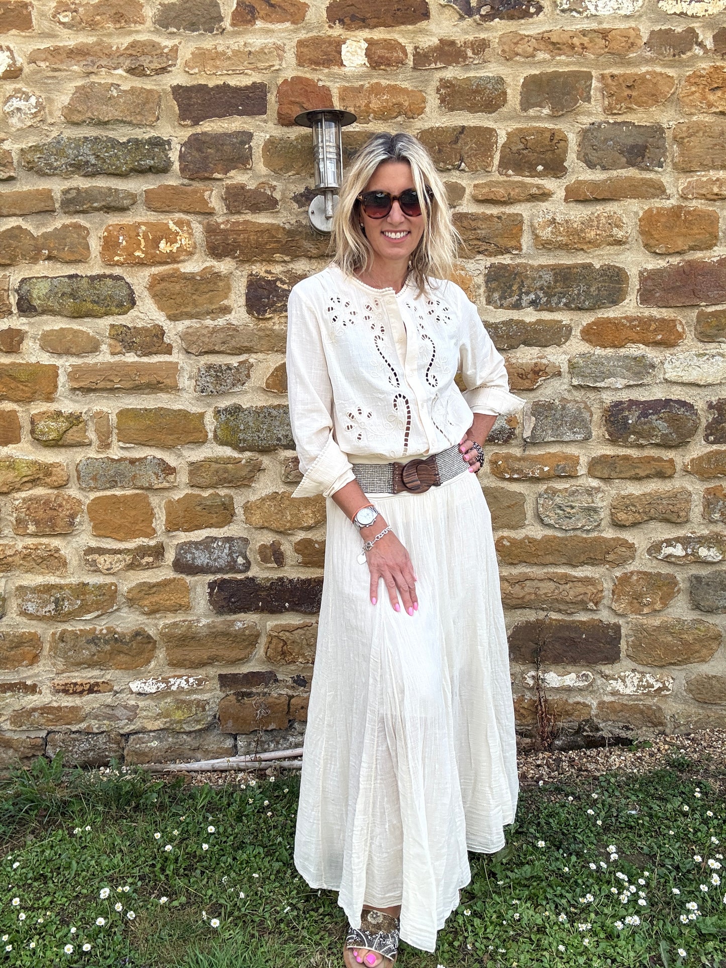 Chrissie Boho Cotton Maxi Skirt