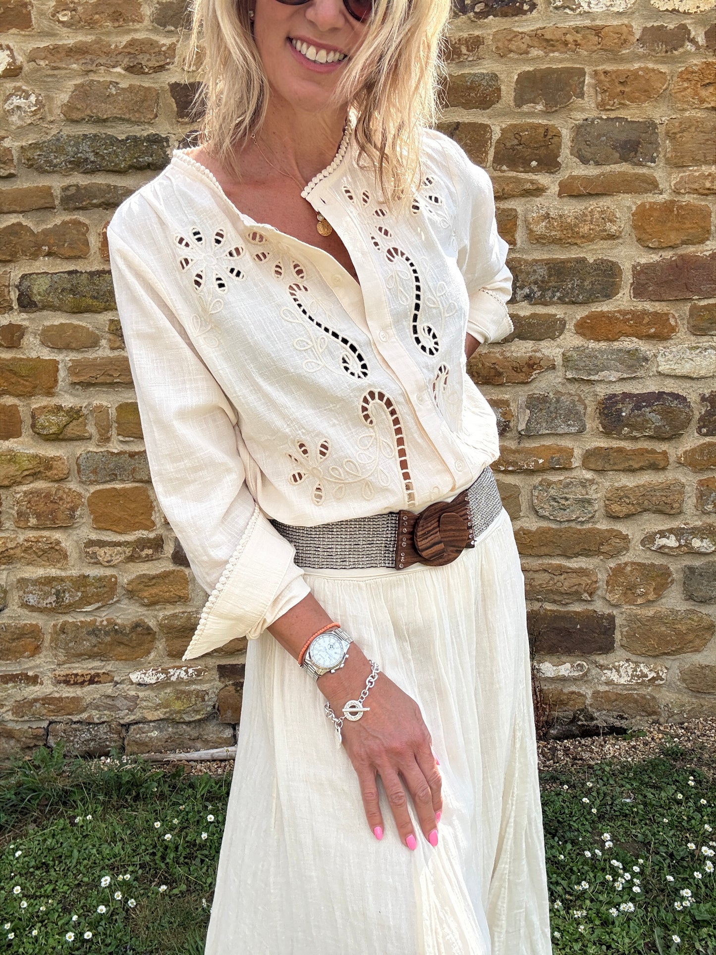 Clemmie Broderie Cotton Blouse