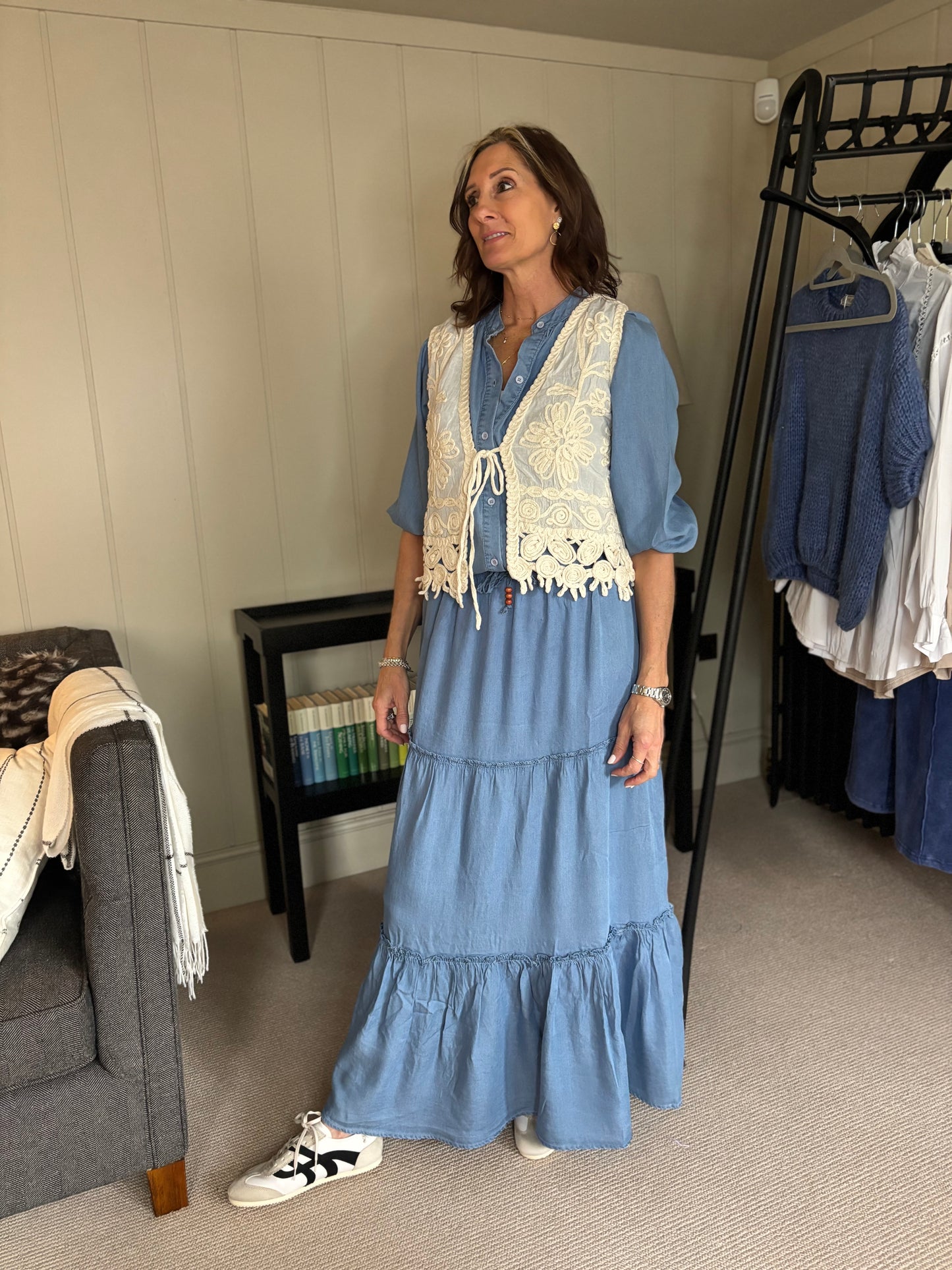 Lottie Blue Button Front Blouse