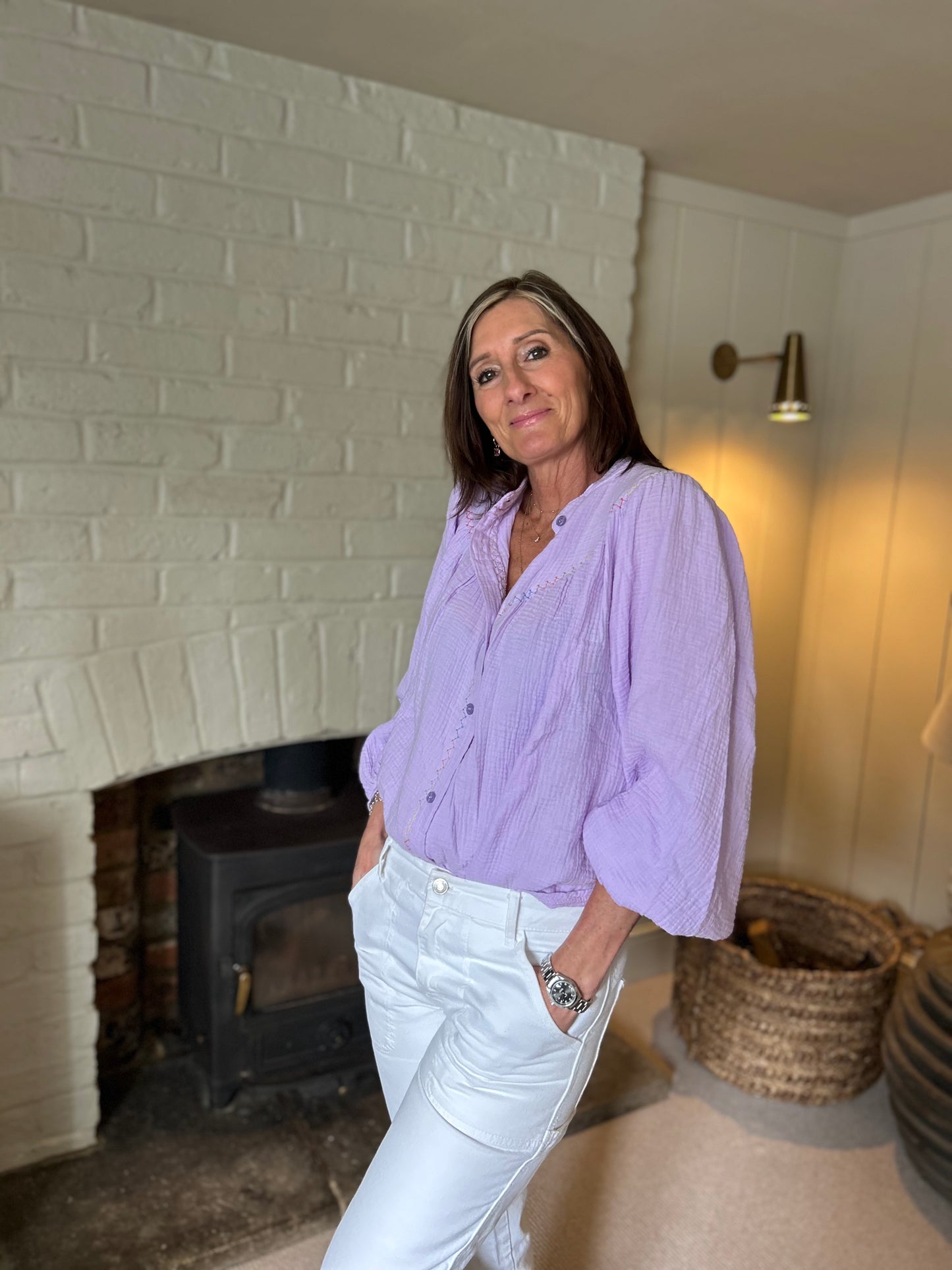 Chloe Neon Stitch Blouse