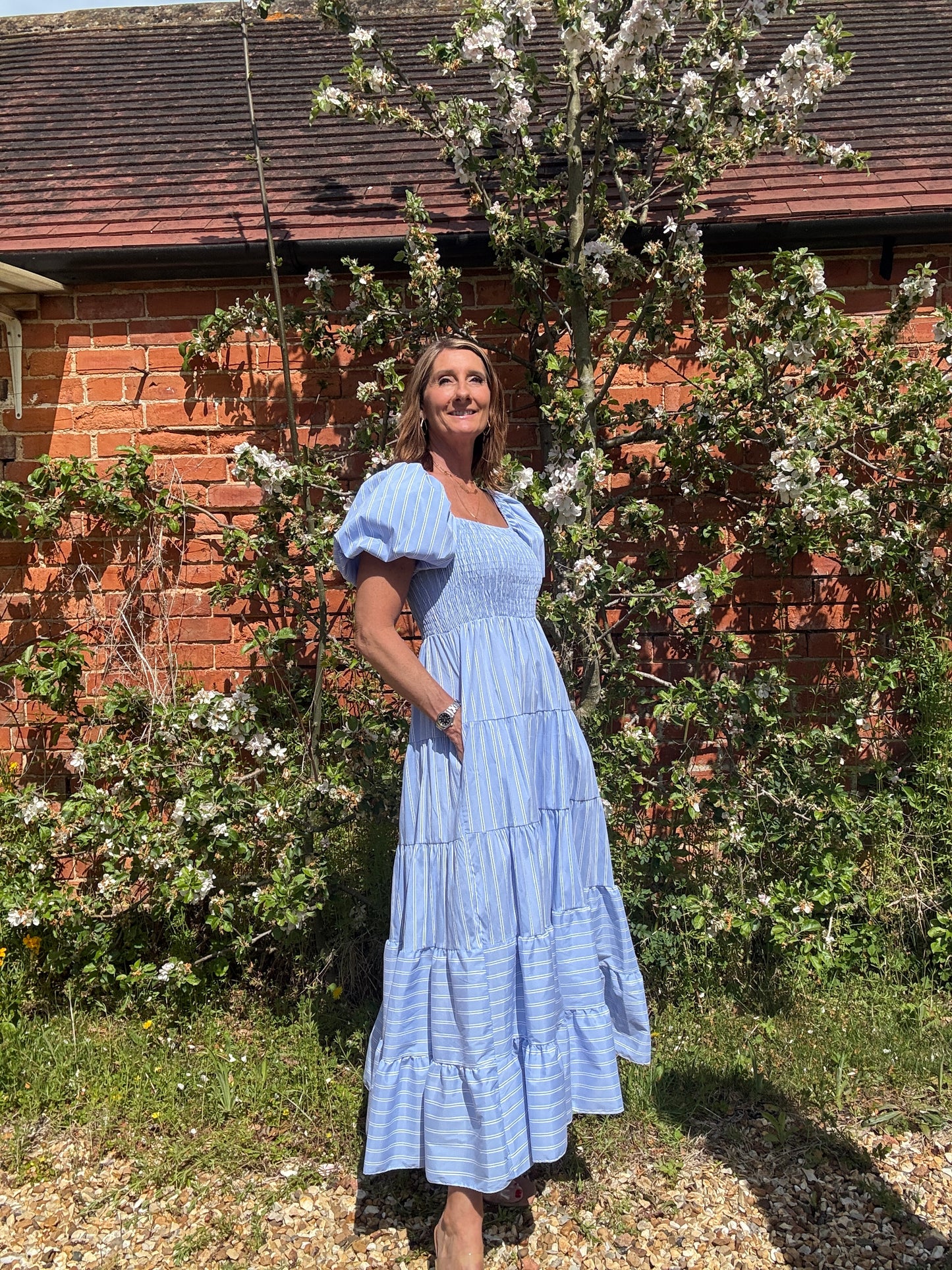 Poppy Puff Sleeve Midi Dress