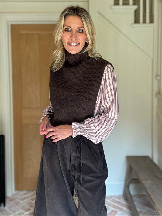 Tara High Neck Knitted Tabard