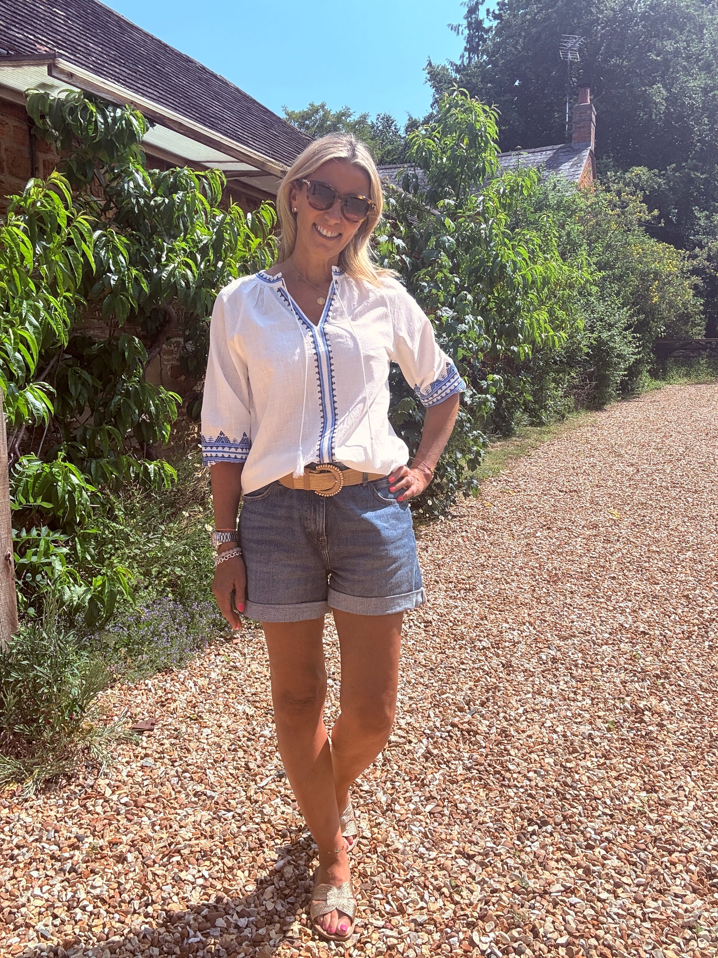 Billie Embroidered Smock Blouse