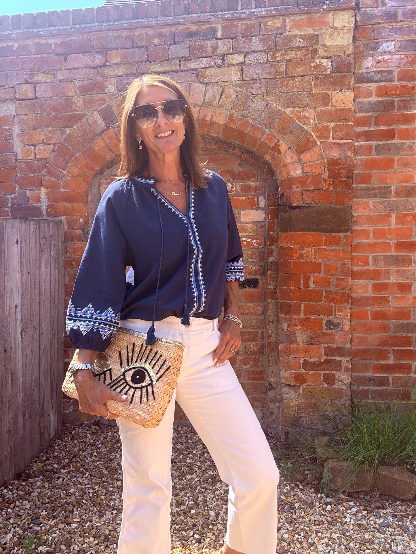 Billie Embroidered Smock Blouse