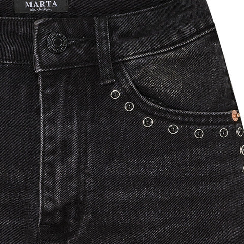 Brandy Barrel Leg Studded Jeans