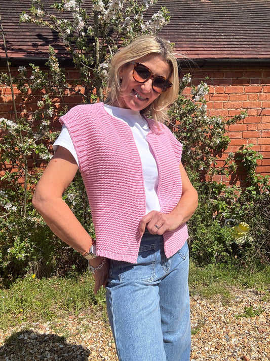 Sophie Pastel Cotton Knitted Waistcoat