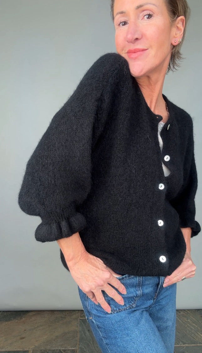 Clara Baby Alpaca Ruffle Cuff Cardigan