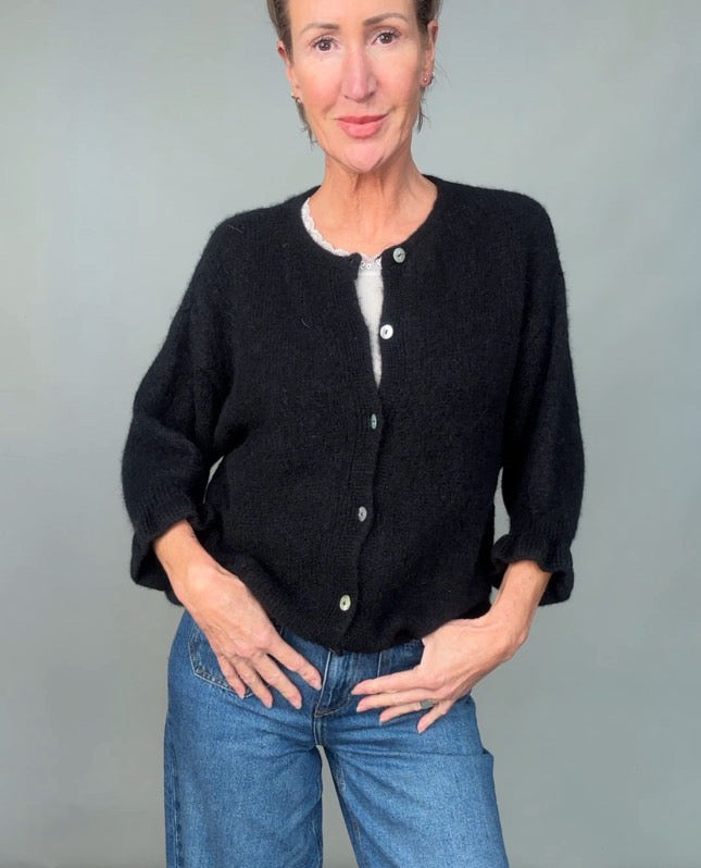 Clara Baby Alpaca Ruffle Cuff Cardigan