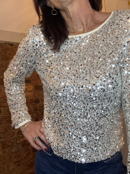 Cheryl Sequin Bow Top