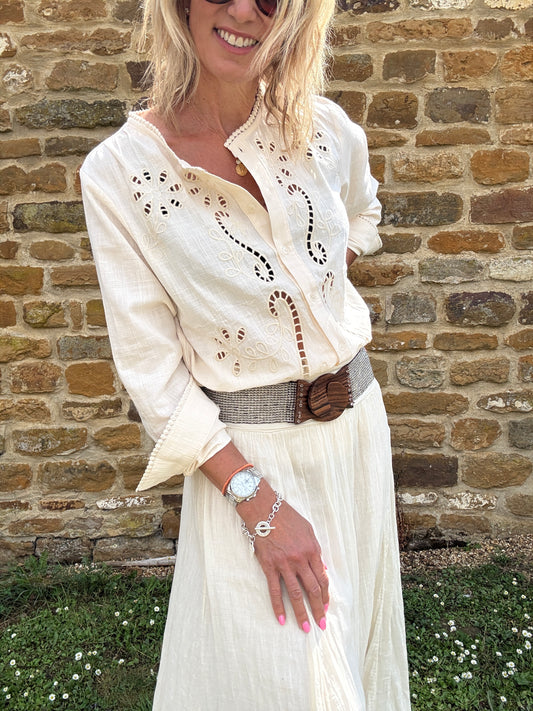 Clemmie Broderie Cotton Blouse
