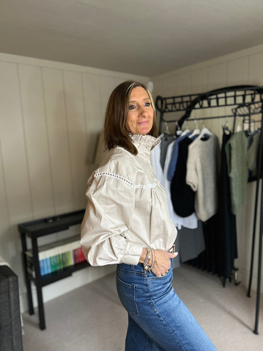 Lucy Balloon Sleeved Cotton Blouse