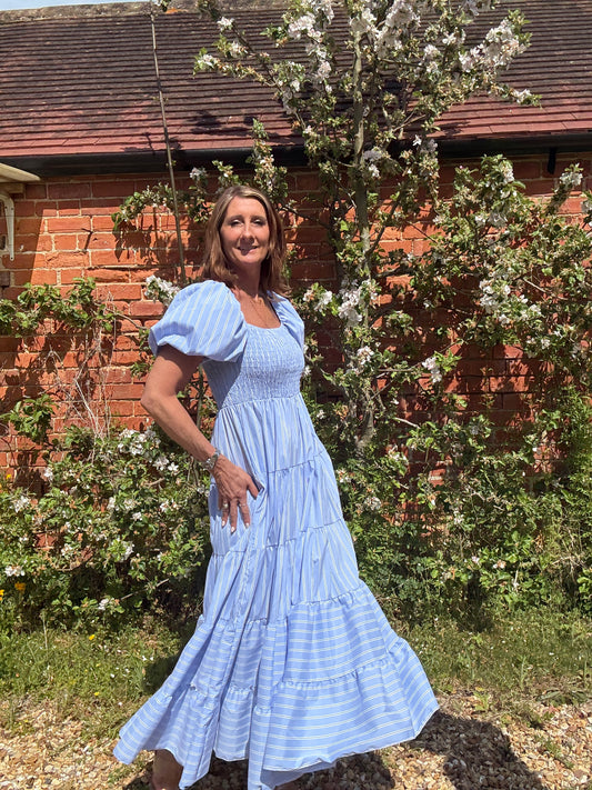 Poppy Puff Sleeve Midi Dress