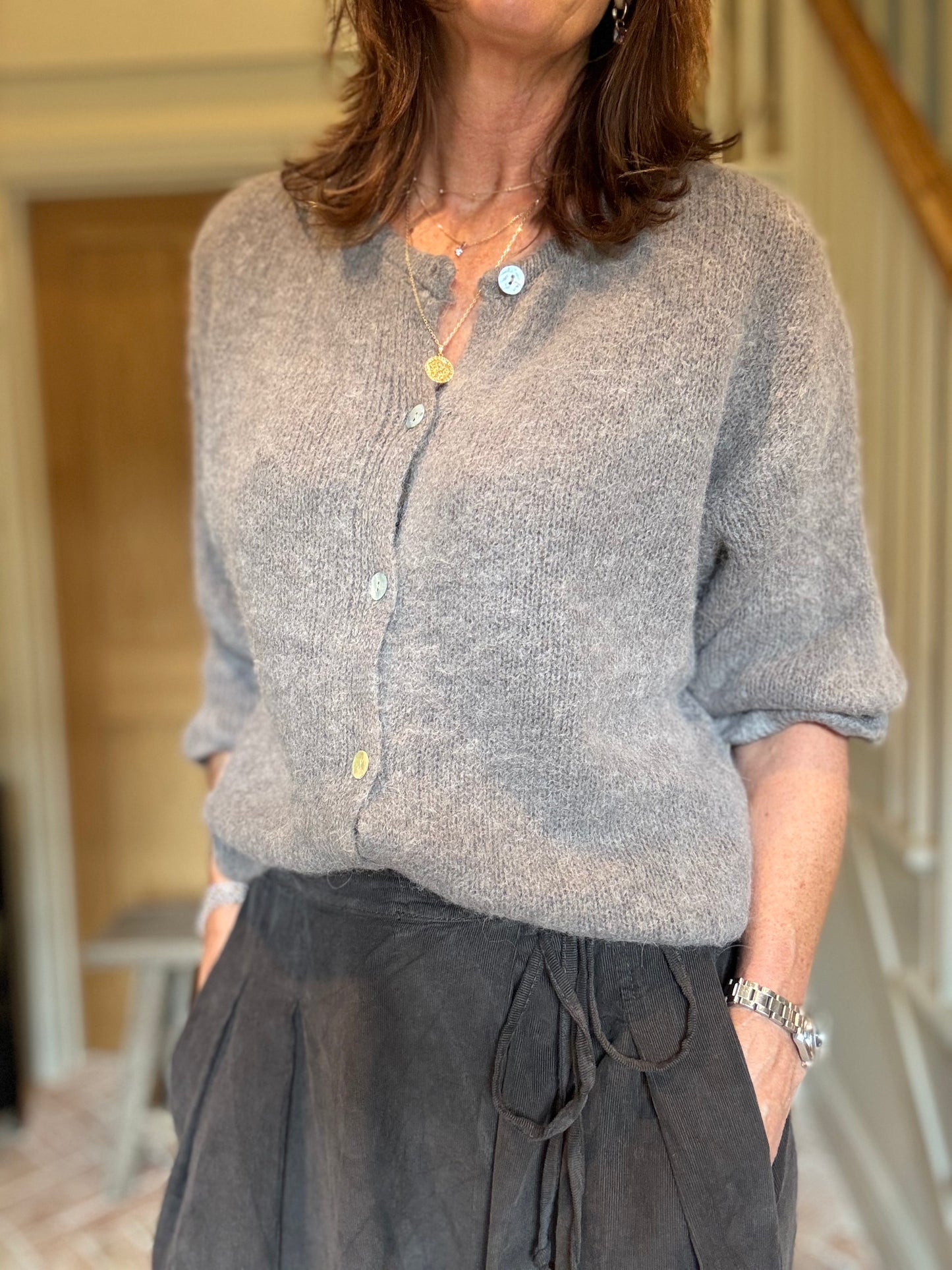 Clara Baby Alpaca Ruffle Cuff Cardigan