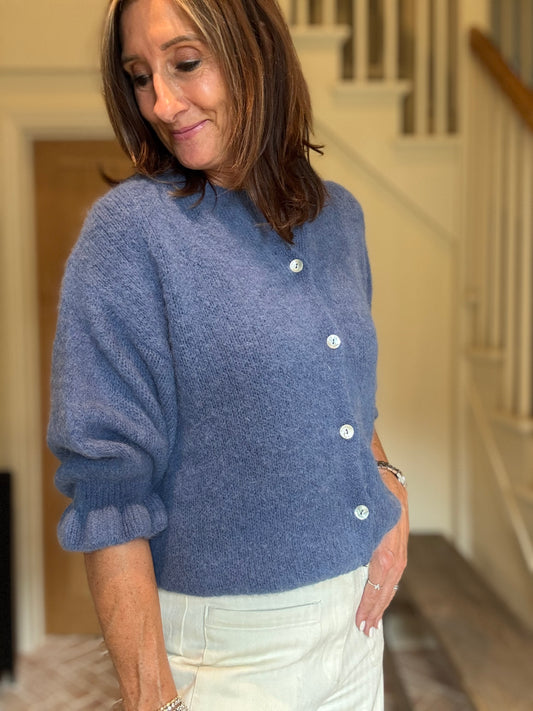 Clara Baby Alpaca Ruffle Cuff Cardigan