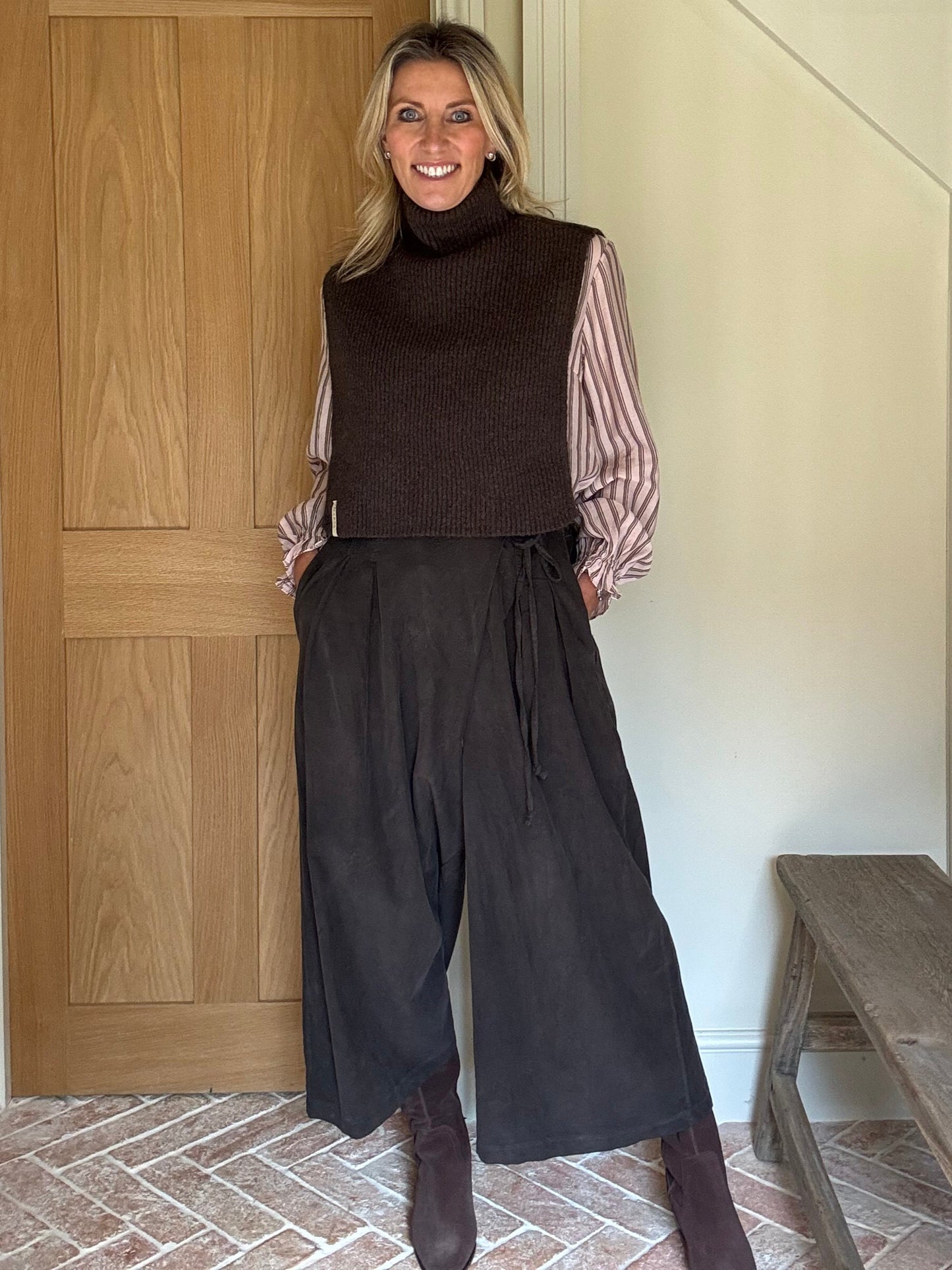 Tara High Neck Knitted Tabard